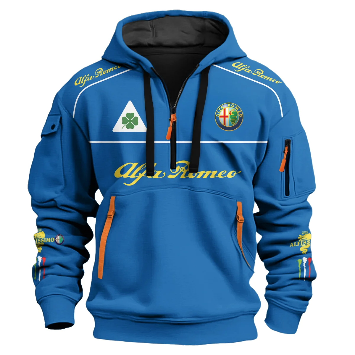 Alfa Romeo Racing F1 Hoodie Half Zipper All Over Prints BL17325A3HZ - Blue
