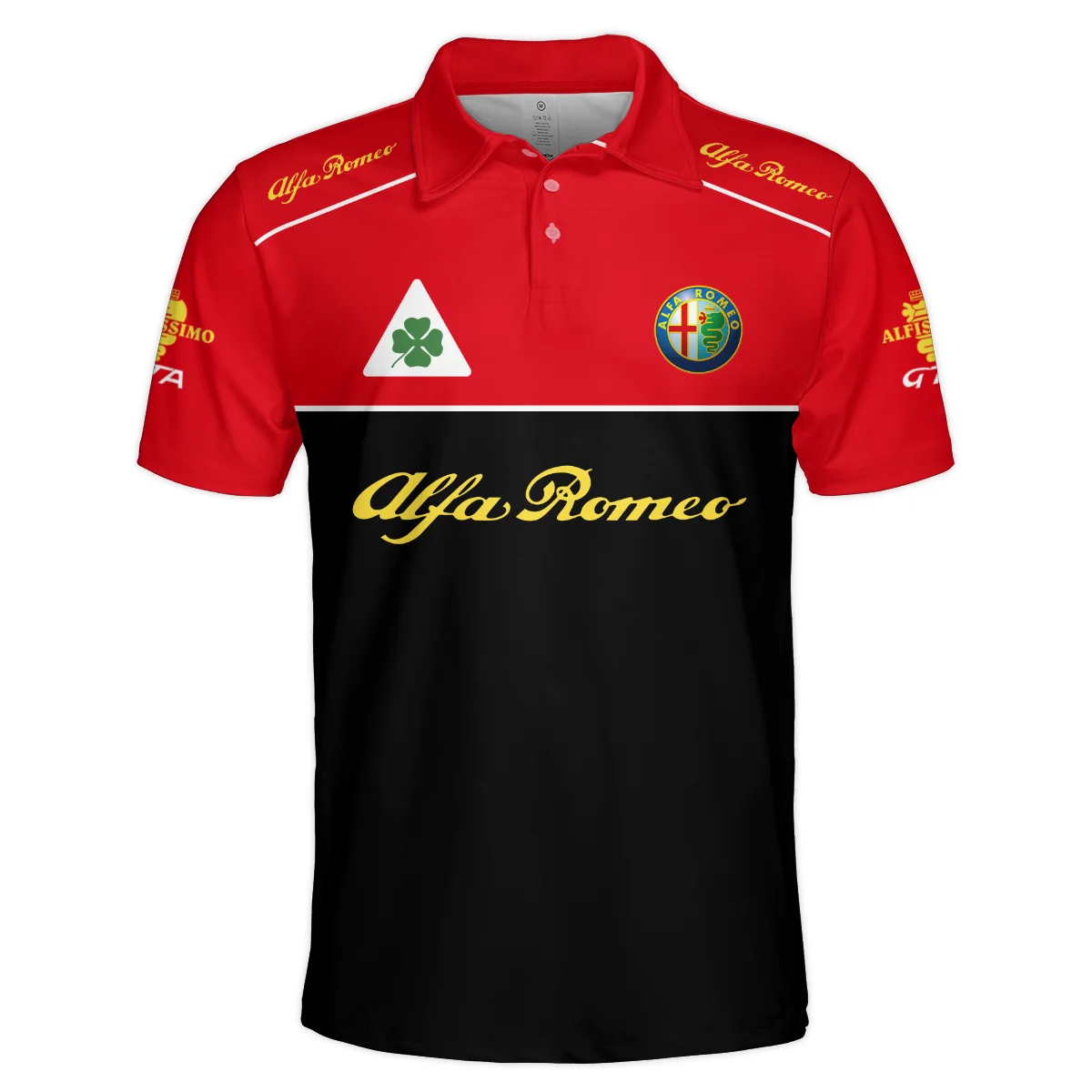 Alfa Romeo Racing F1 Polo Shirt All Over Prints BL17325APL - Black Red