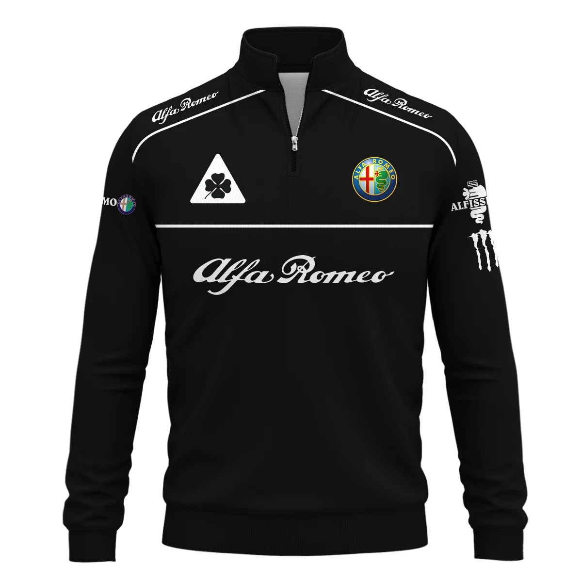Alfa Romeo Racing F1 QuarterZip-Sweatshirt All Over Prints BL17325AQTZ - Black