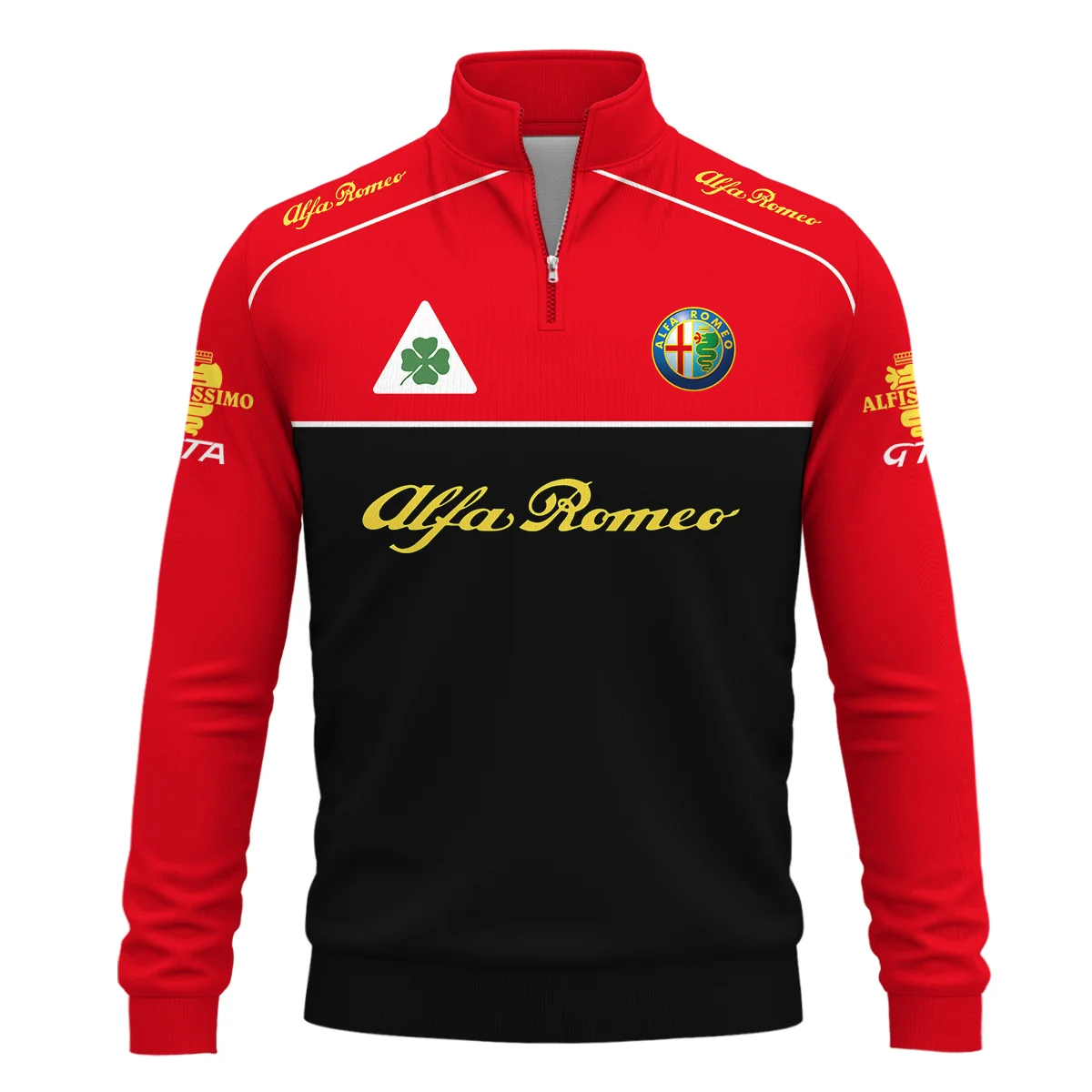 Alfa Romeo Racing F1 QuarterZip-Sweatshirt All Over Prints BL17325AQTZ - Black Red