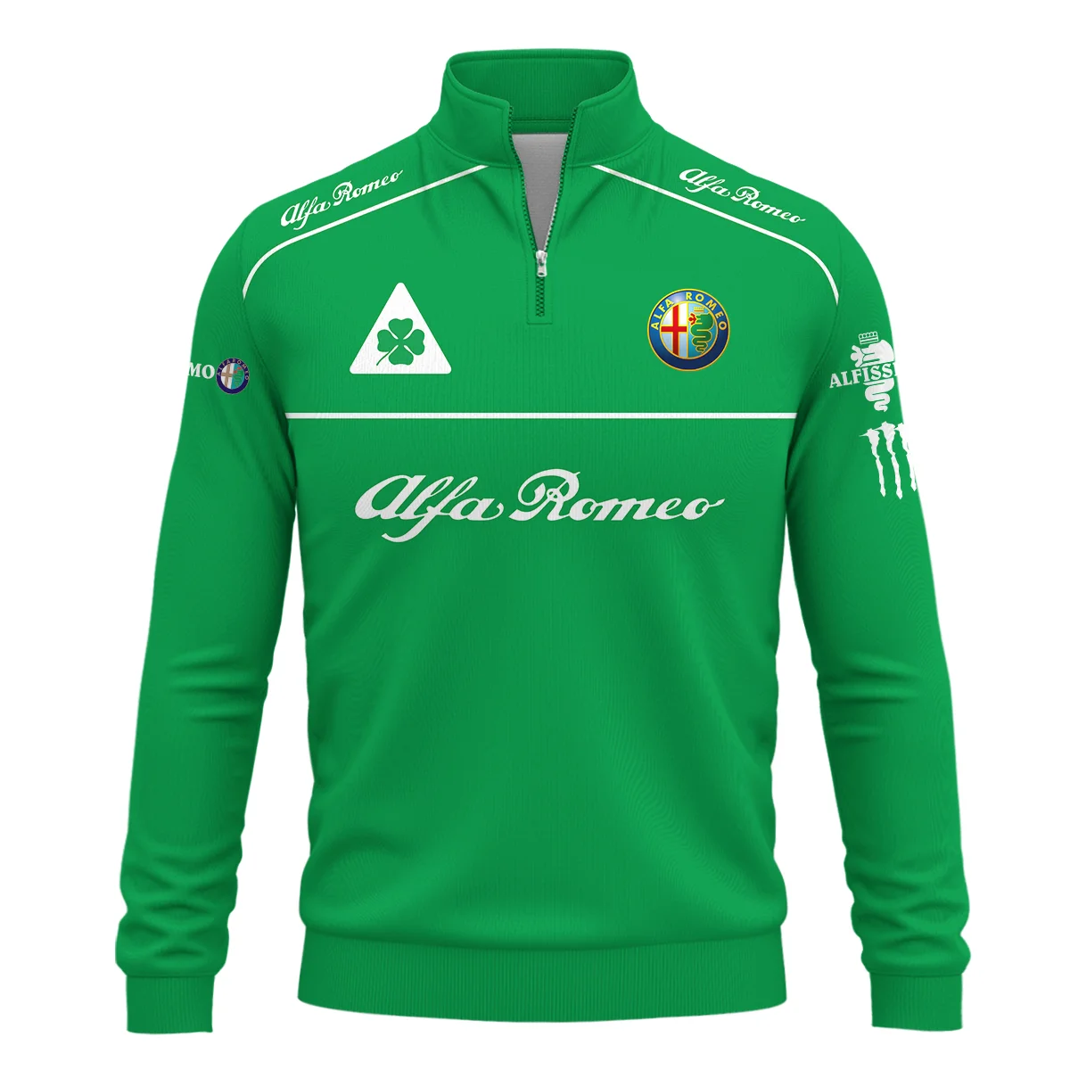 Alfa Romeo Racing F1 QuarterZip-Sweatshirt All Over Prints BL17325AQTZ - Green