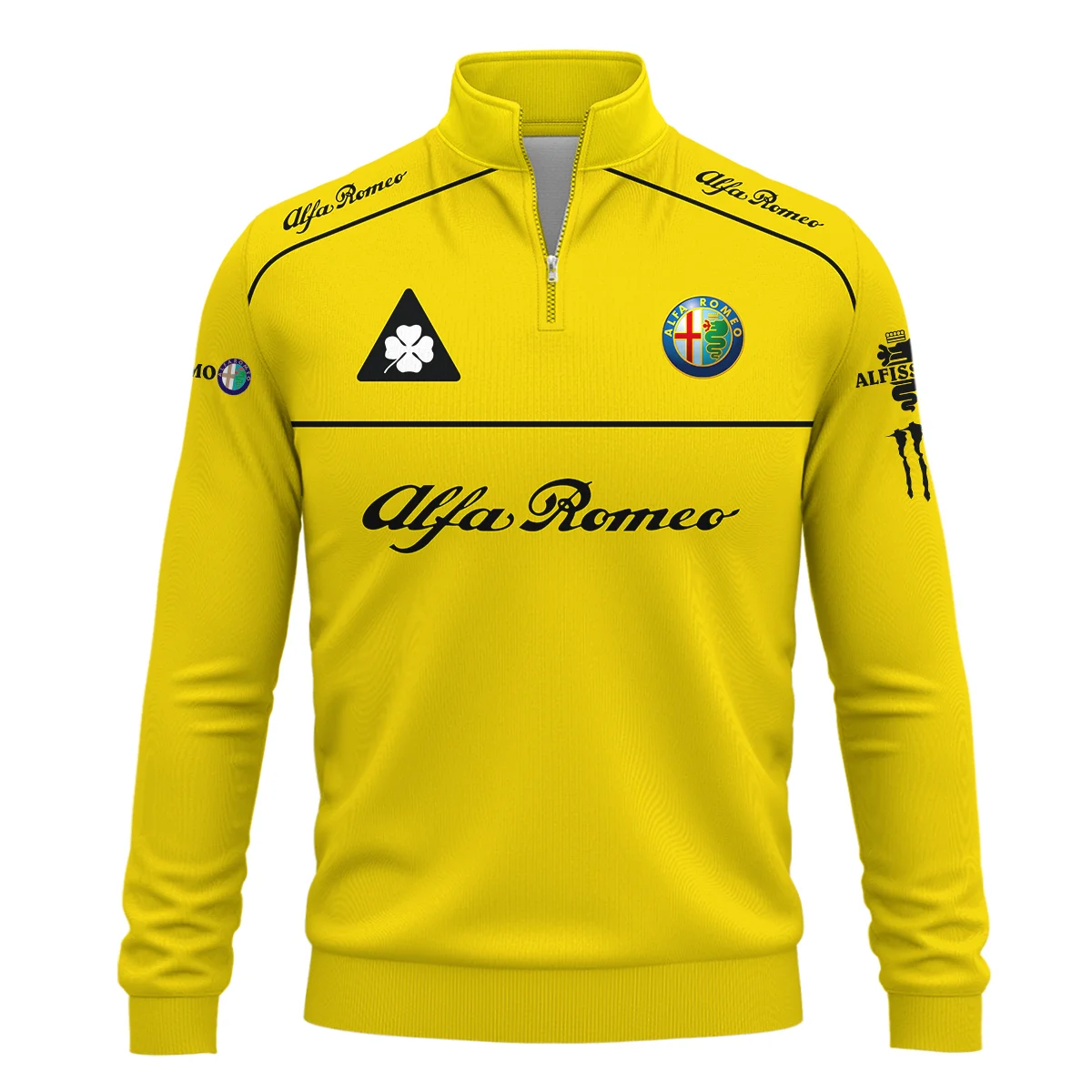 Alfa Romeo Racing F1 QuarterZip-Sweatshirt All Over Prints BL17325AQTZ - Yellow