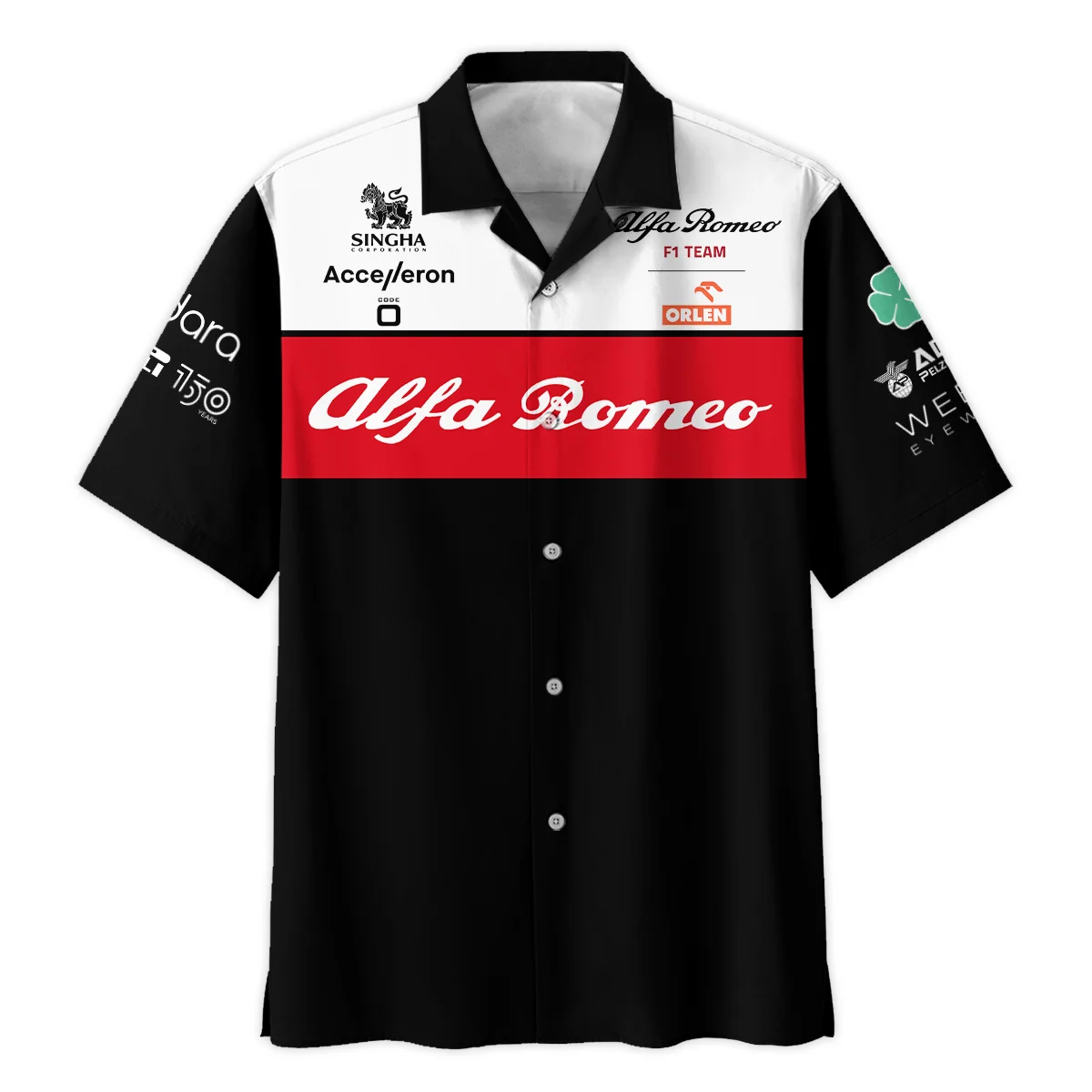 Alfa Romeo Racing F1 Team ORLEN 2022 Hawaiian Shirt All Over Prints BL15325AHW - Black