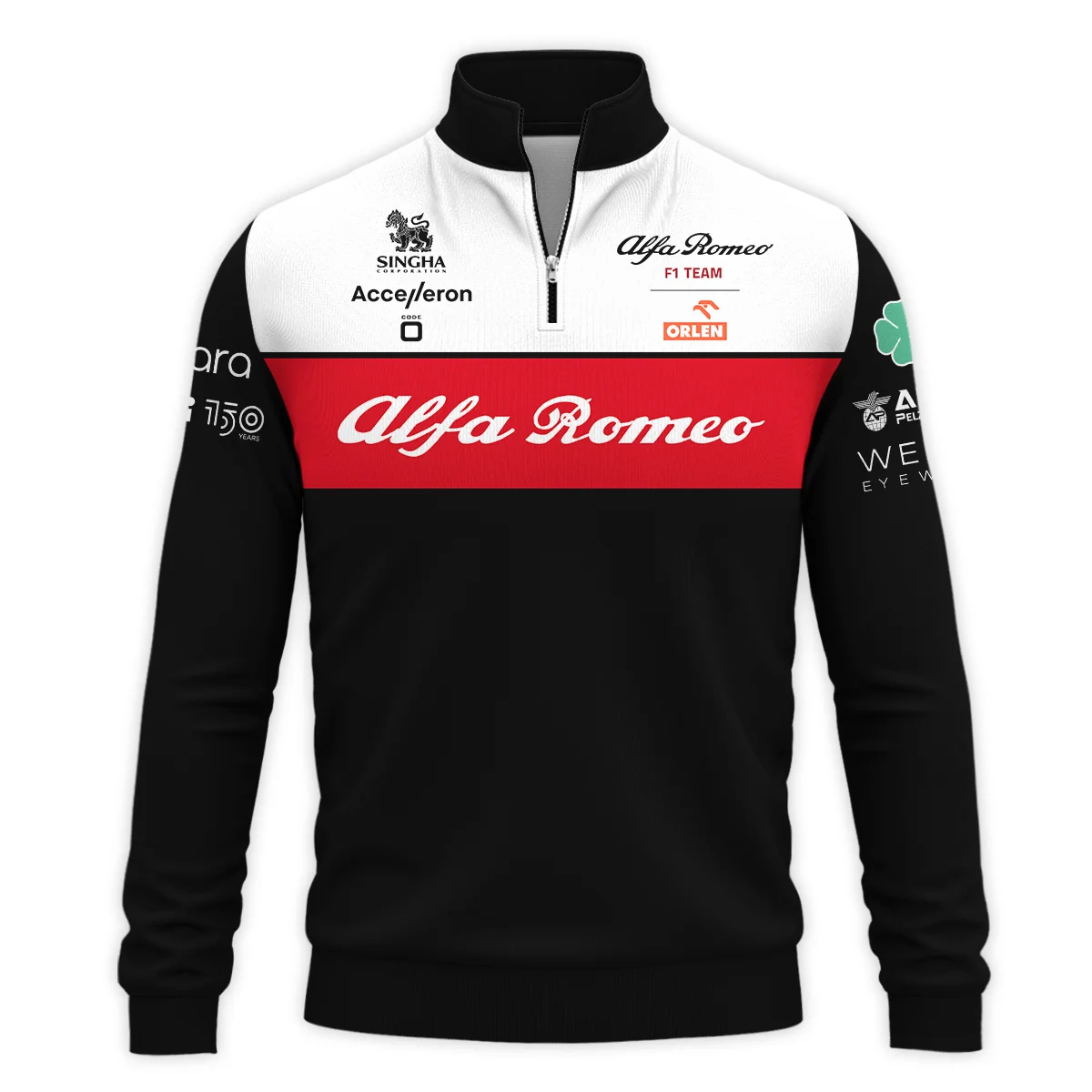 Alfa Romeo Racing F1 Team ORLEN 2022 QuarterZip-Sweatshirt All Over Prints BL15325AQTZ - Black