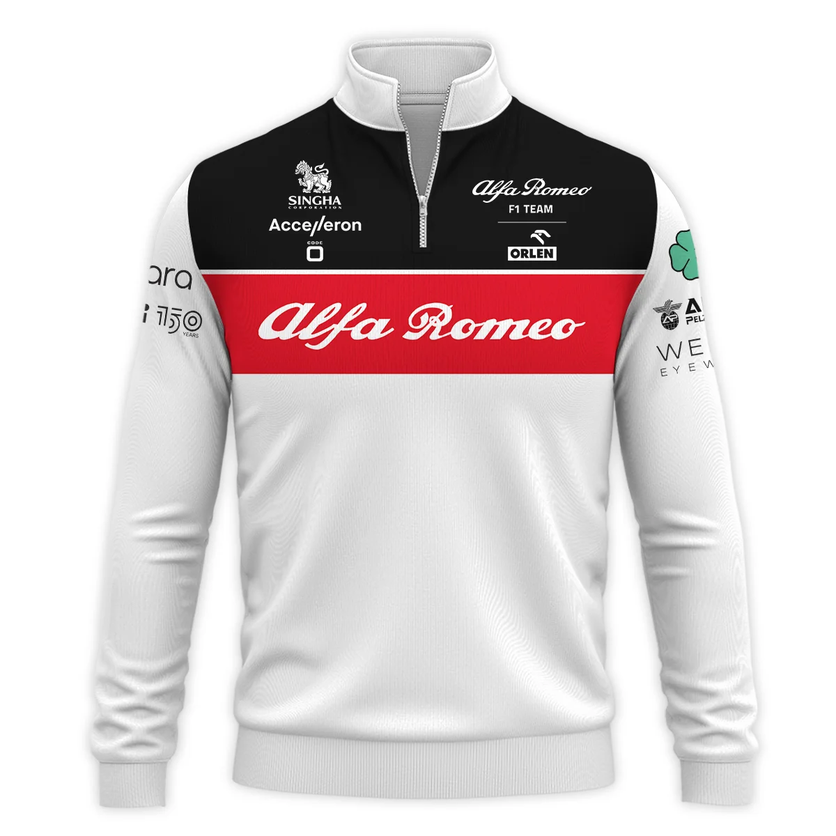 Alfa Romeo Racing F1 Team ORLEN 2022 QuarterZip-Sweatshirt All Over Prints BL15325AQTZ - White