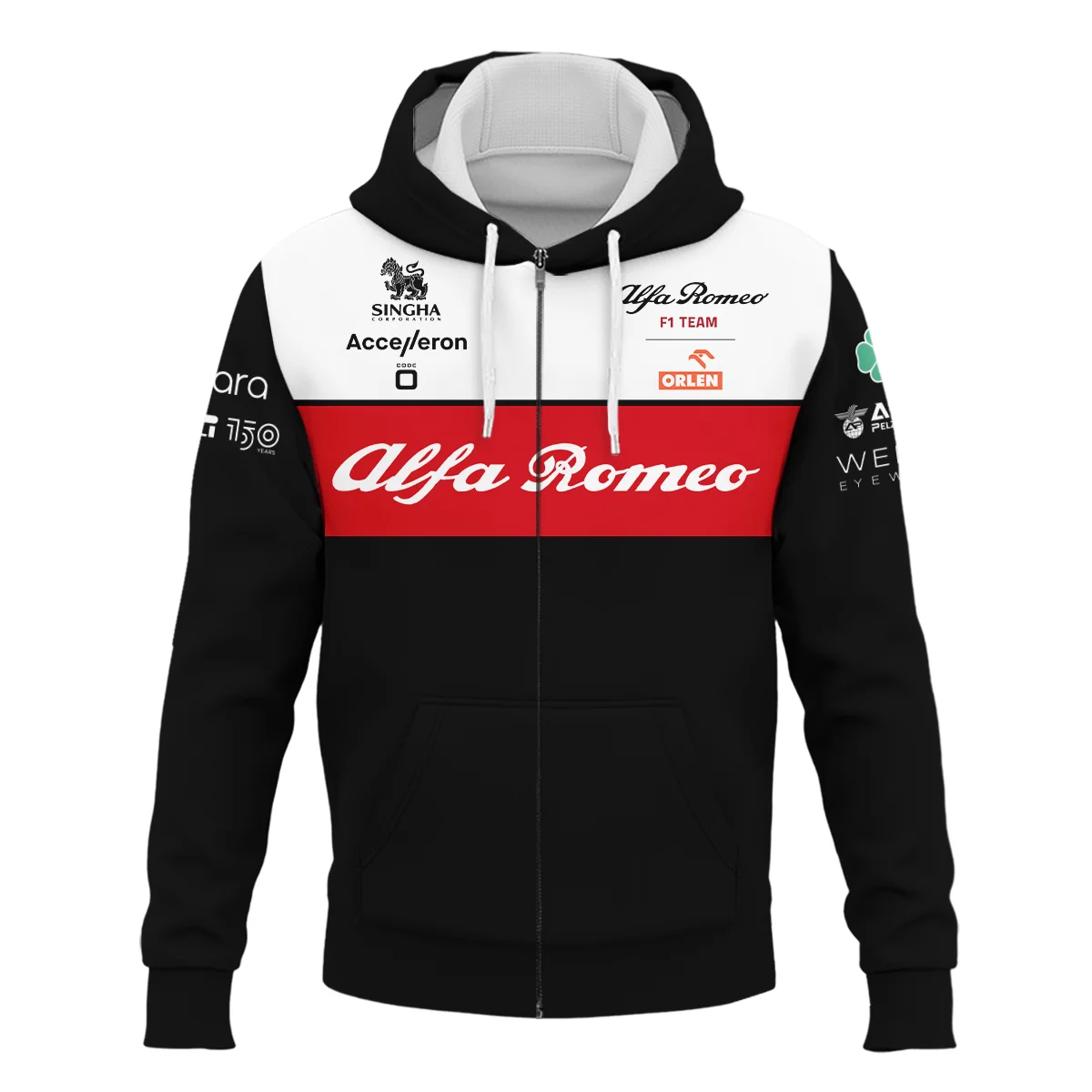 Alfa Romeo Racing F1 Team ORLEN 2022 Zipper Hoodie All Over Prints BL15325AZHD - Black
