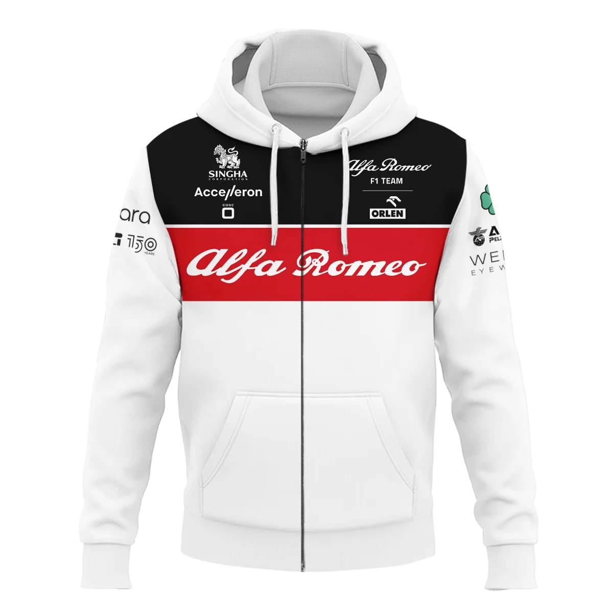 Alfa Romeo Racing F1 Team ORLEN 2022 Zipper Hoodie All Over Prints BL15325AZHD - White