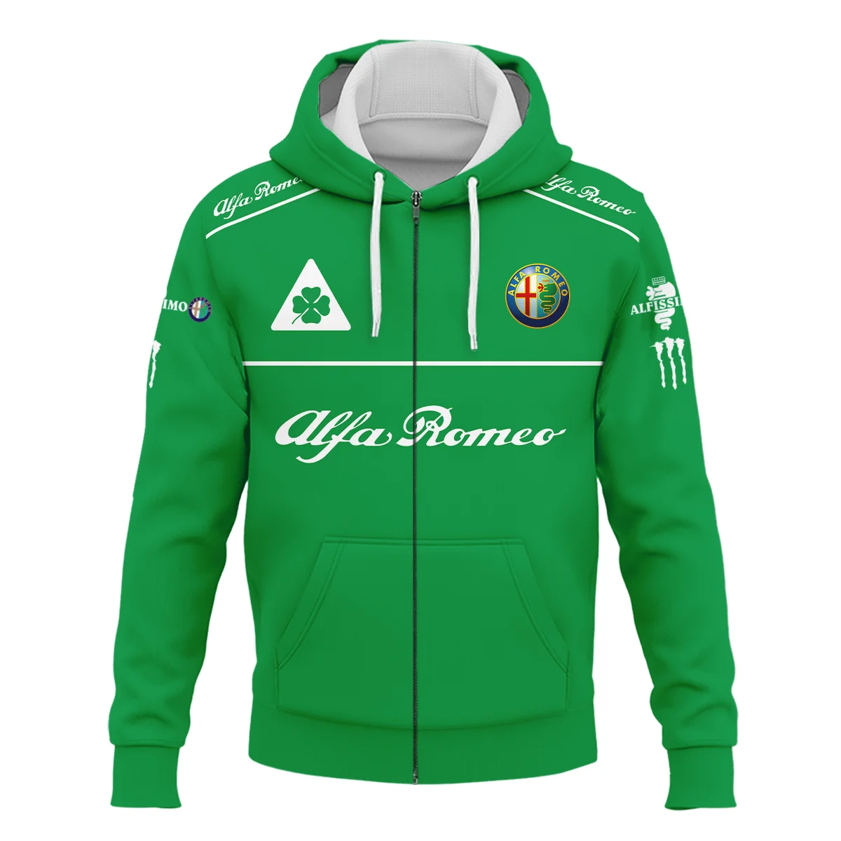 Alfa Romeo Racing F1 Zipper Hoodie All Over Prints BL17325AZHD - Green
