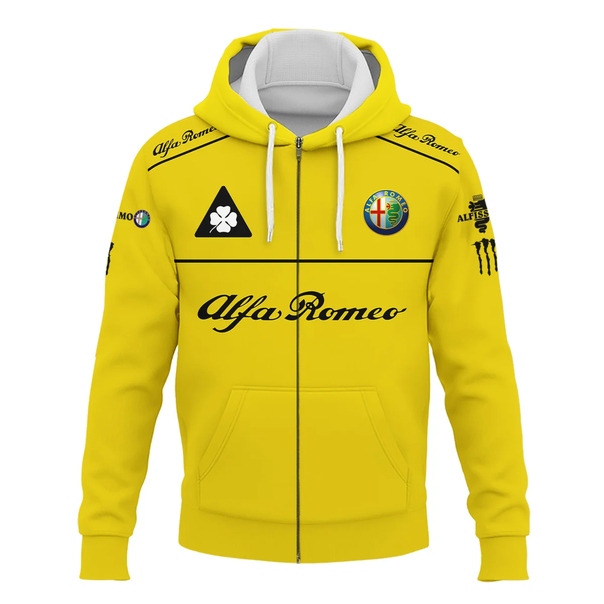 Alfa Romeo Racing F1 Zipper Hoodie All Over Prints BL17325AZHD - Yellow