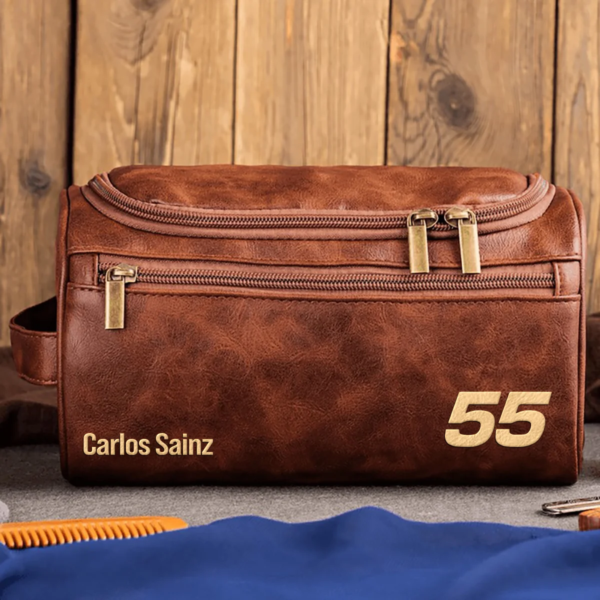 Carlos Sainz Williams - Leather Toiletry Bag BL19425A55 - Dark Brown