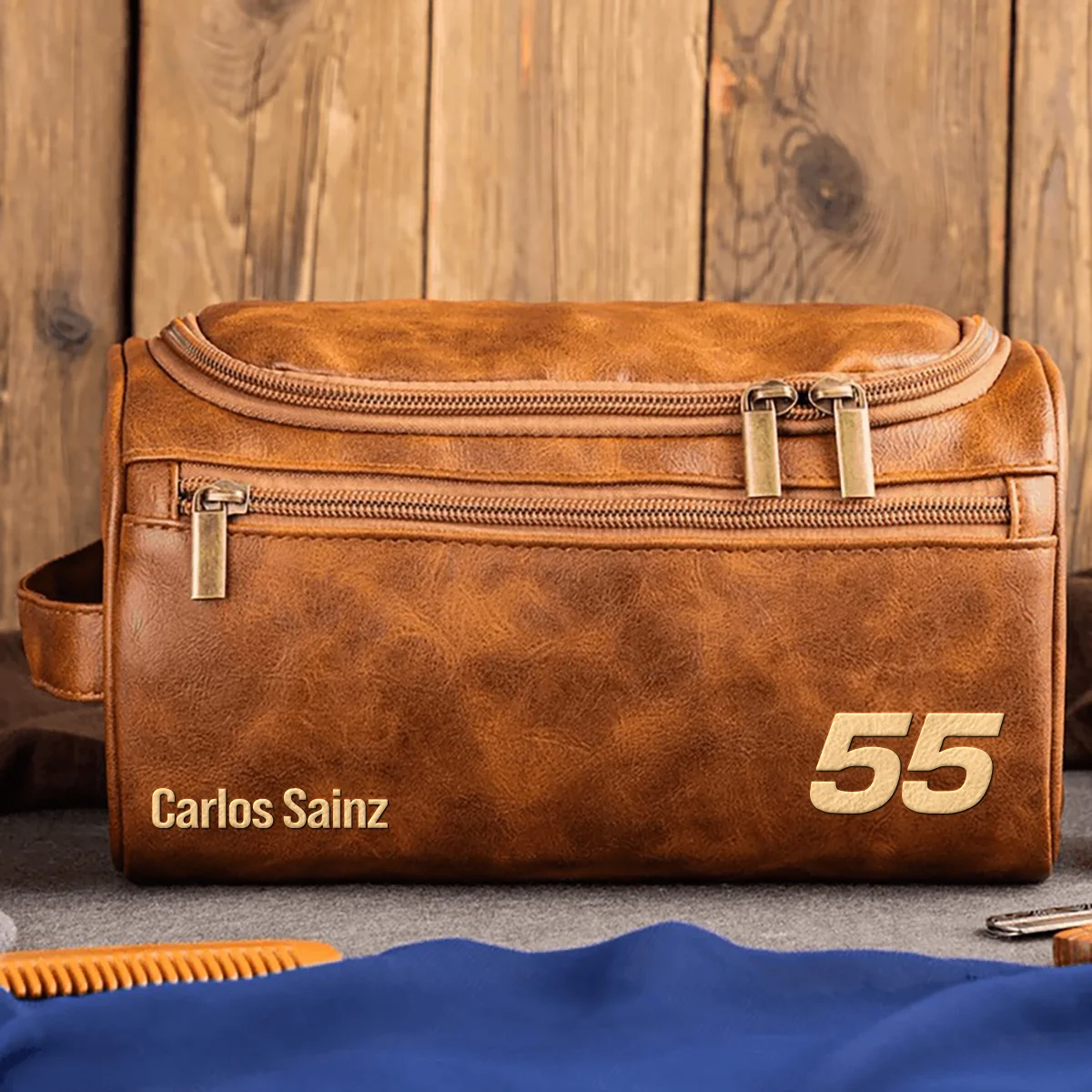 Carlos Sainz Williams - Leather Toiletry Bag BL19425A55 - Light Brown