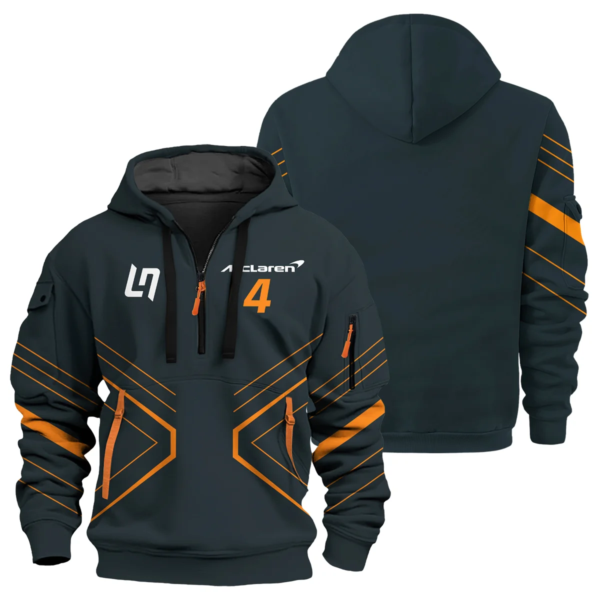 Lando Norris McLaren F1 Exclusive Logo Hoodie Half Zip BLMCL10425A33HZ