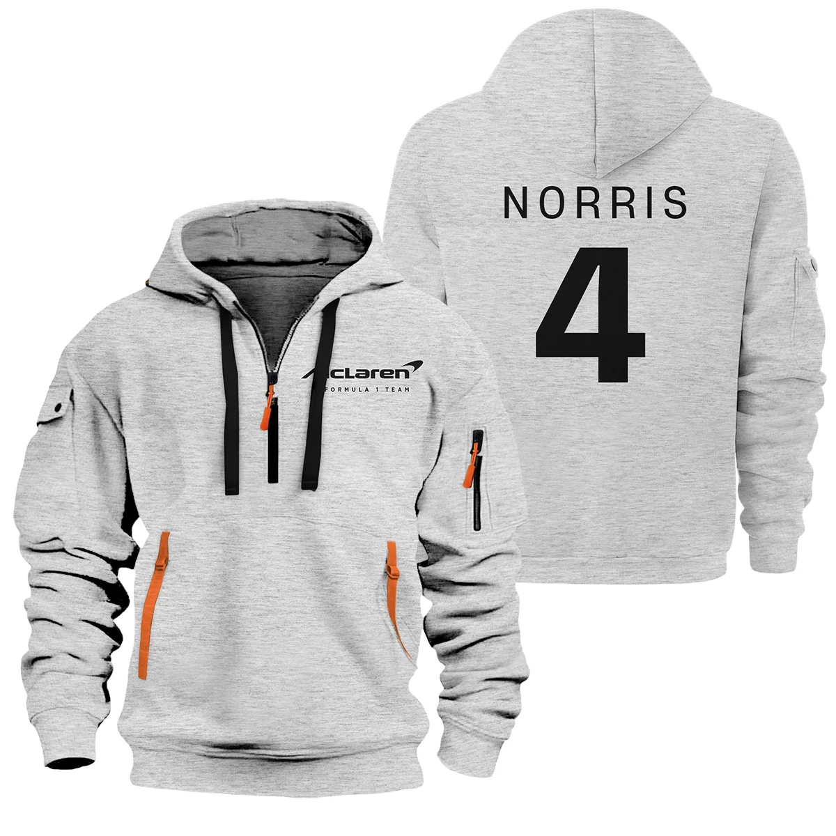 Lando Norris McLaren F1 Exclusive Logo Hoodie Half Zipper BLF1270325A2MCLHDF - White