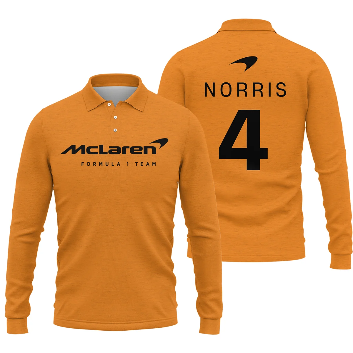 Lando Norris McLaren F1 Exclusive Logo Long Polo Shirt BLF1270325A2MCLLPL - Orange