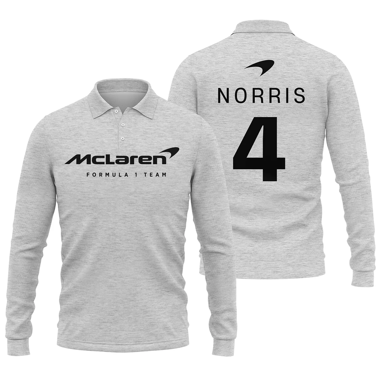Lando Norris McLaren F1 Exclusive Logo Long Polo Shirt BLF1270325A2MCLLPL - White