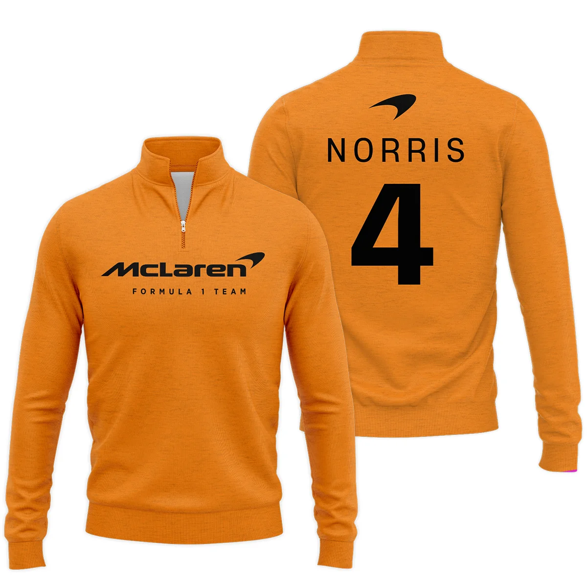 Lando Norris McLaren F1 Exclusive Logo Quarter-Zip Sweatshirt BLF1270325A2MCLQZS - Orange