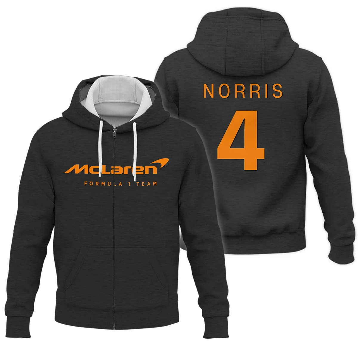Lando Norris McLaren F1 Exclusive Logo Zipper Hoodie BLF1270325A2MCLZHD - Black