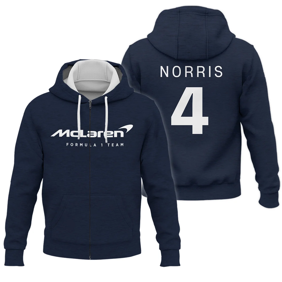 Lando Norris McLaren F1 Exclusive Logo Zipper Hoodie BLF1270325A2MCLZHD - Navy