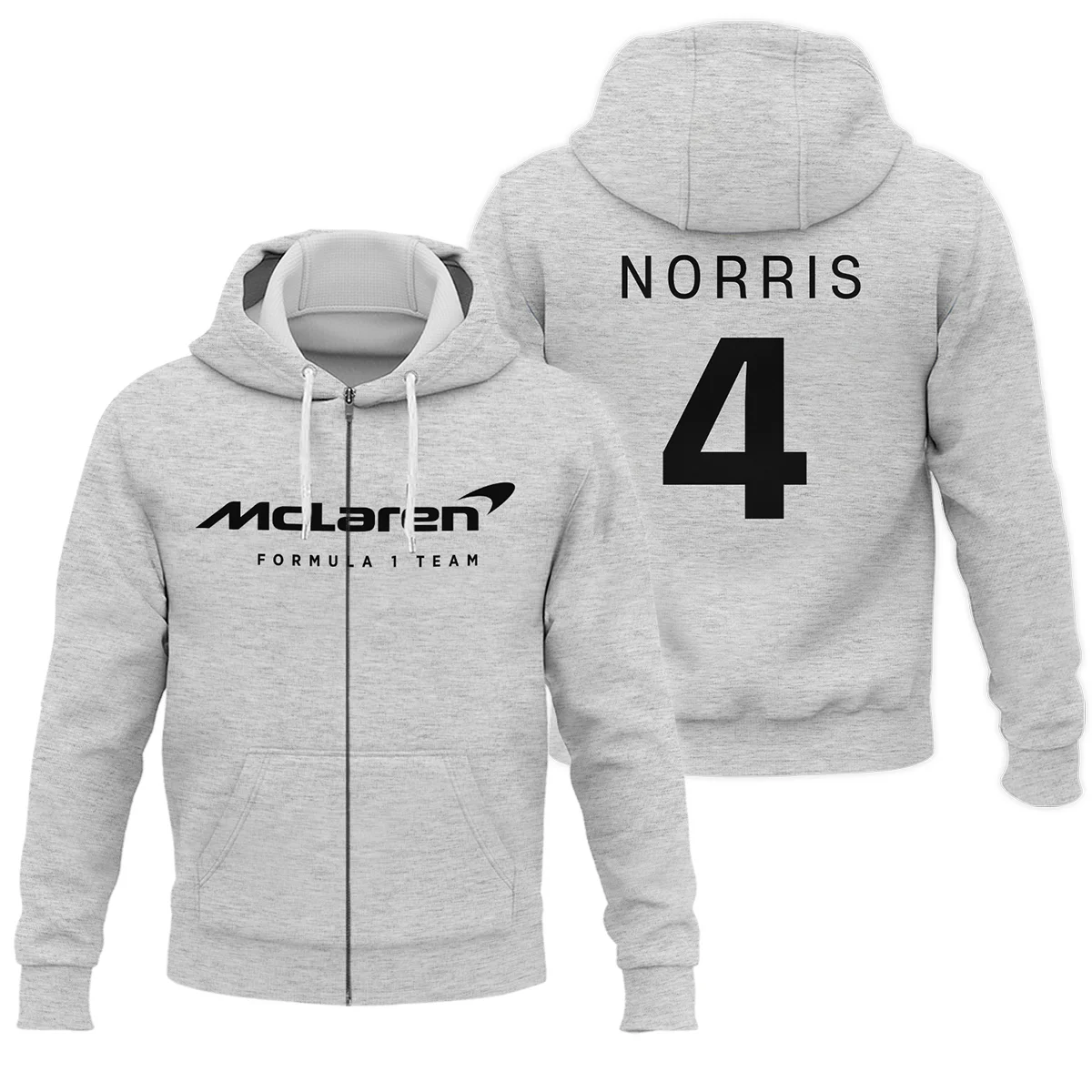 Lando Norris McLaren F1 Exclusive Logo Zipper Hoodie BLF1270325A2MCLZHD - White