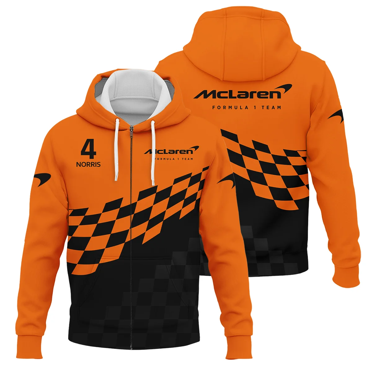 Lando Norris McLaren F1 Exclusive Logo Zipper Hoodie BLMCL10425A1ZHD