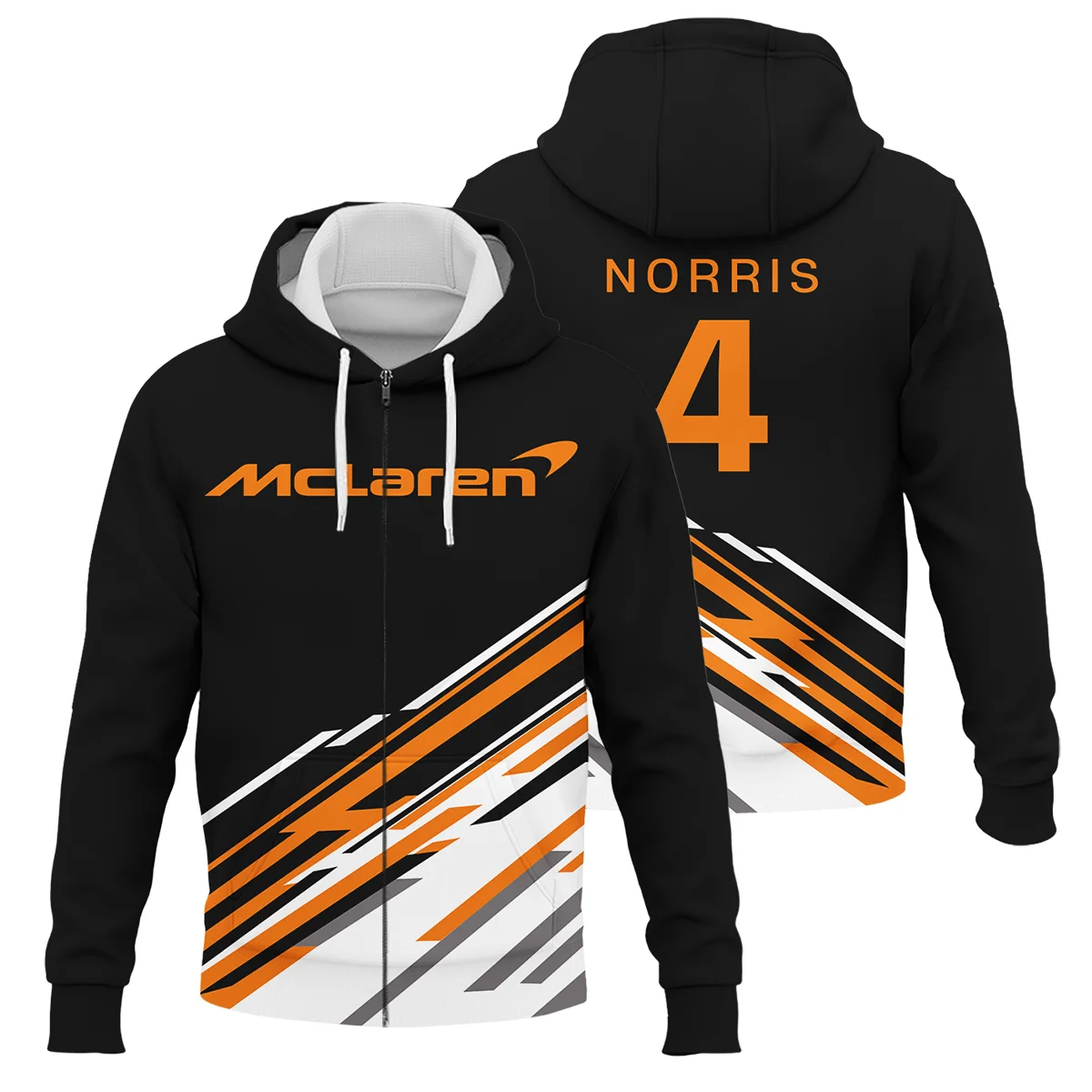 Lando Norris McLaren F1 Exclusive Logo Zipper Hoodie BLMCL10425A2ZHD