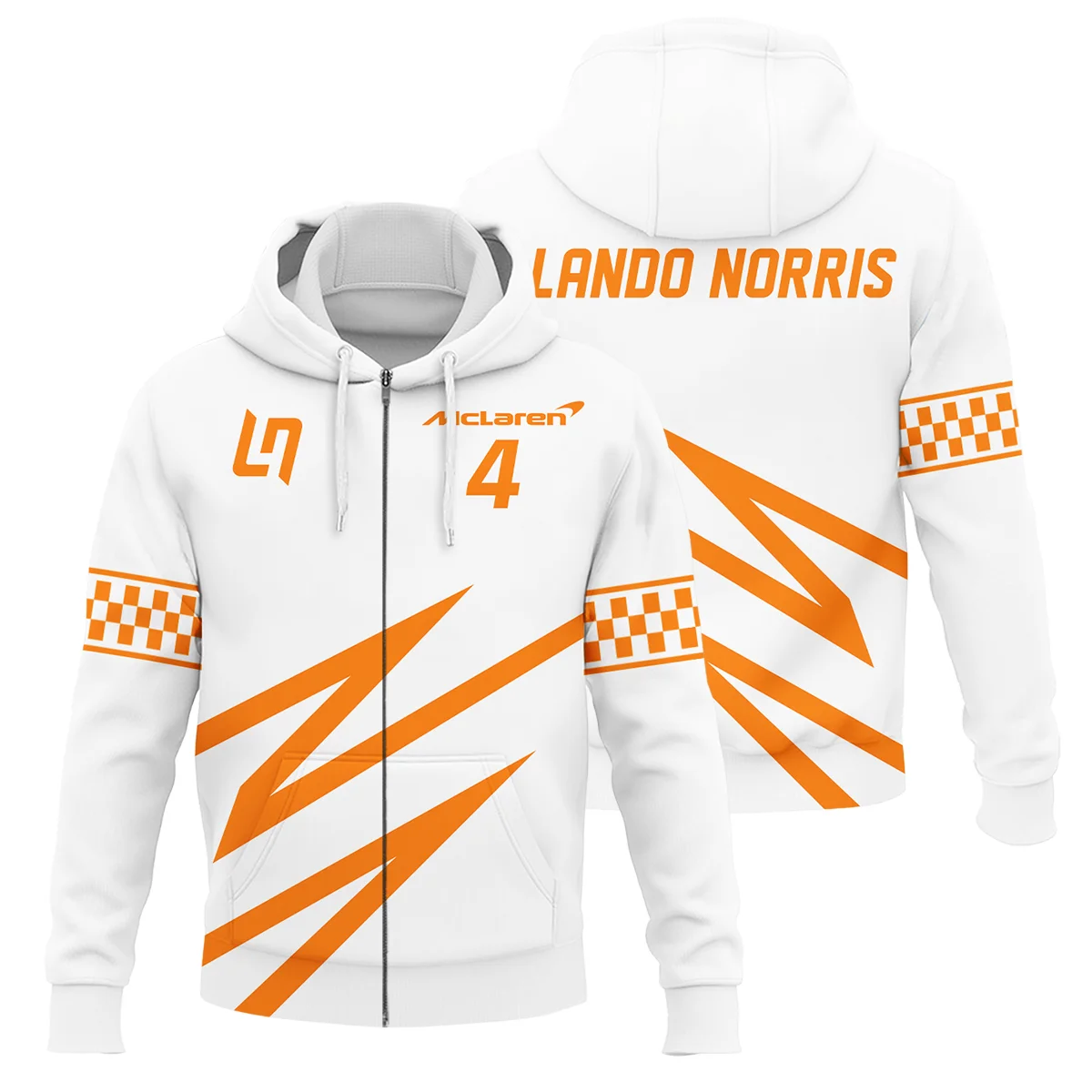 Lando Norris McLaren F1 Exclusive Logo Zipper Hoodie BLMCL10425A4ZHD