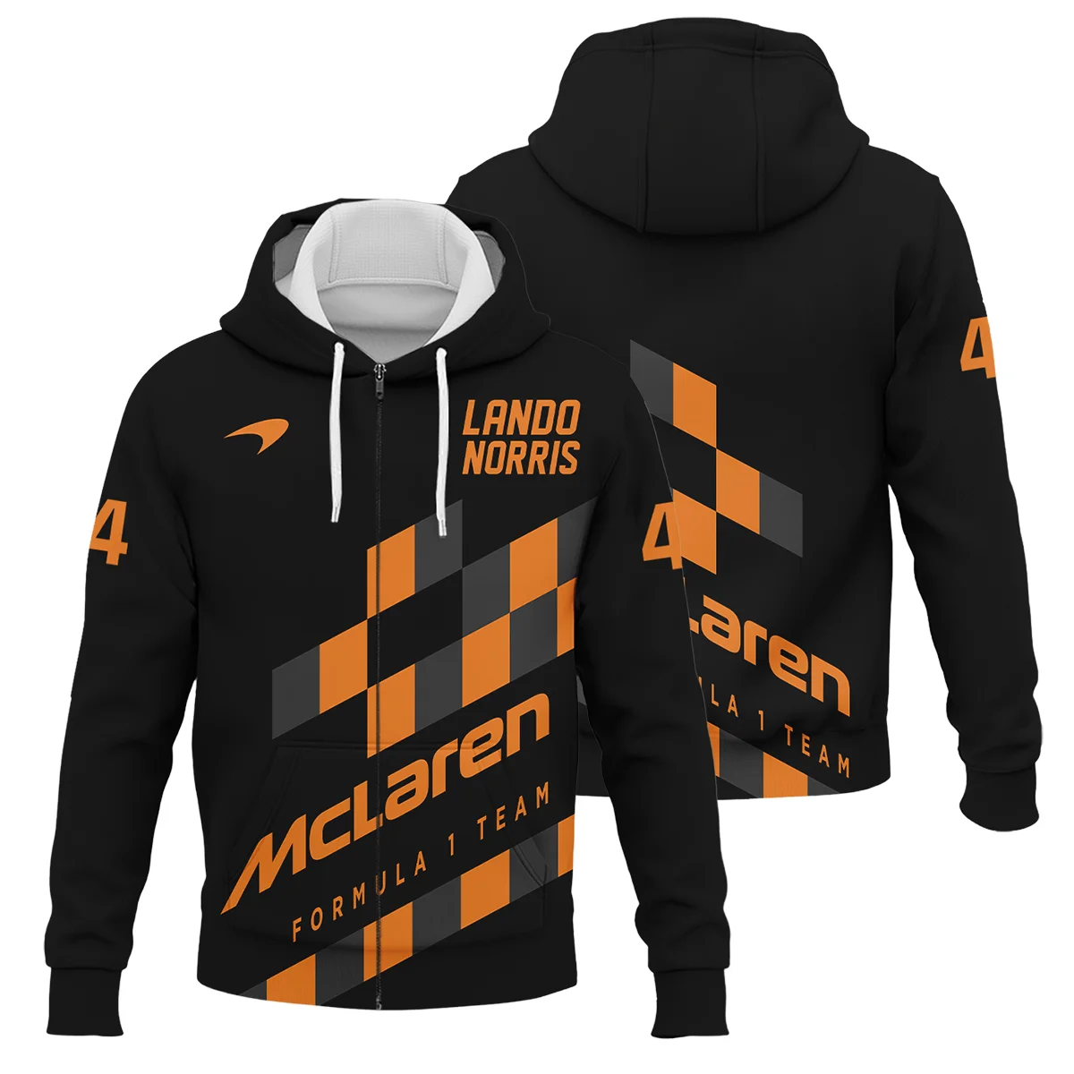 Lando Norris McLaren F1 Exclusive Logo Zipper Hoodie BLMCL10425A6ZHD