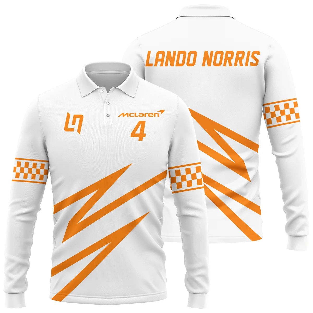 Lando Norris McLaren F1 Long Polo Shirt All Over Prints BLMCL10425A4LPL
