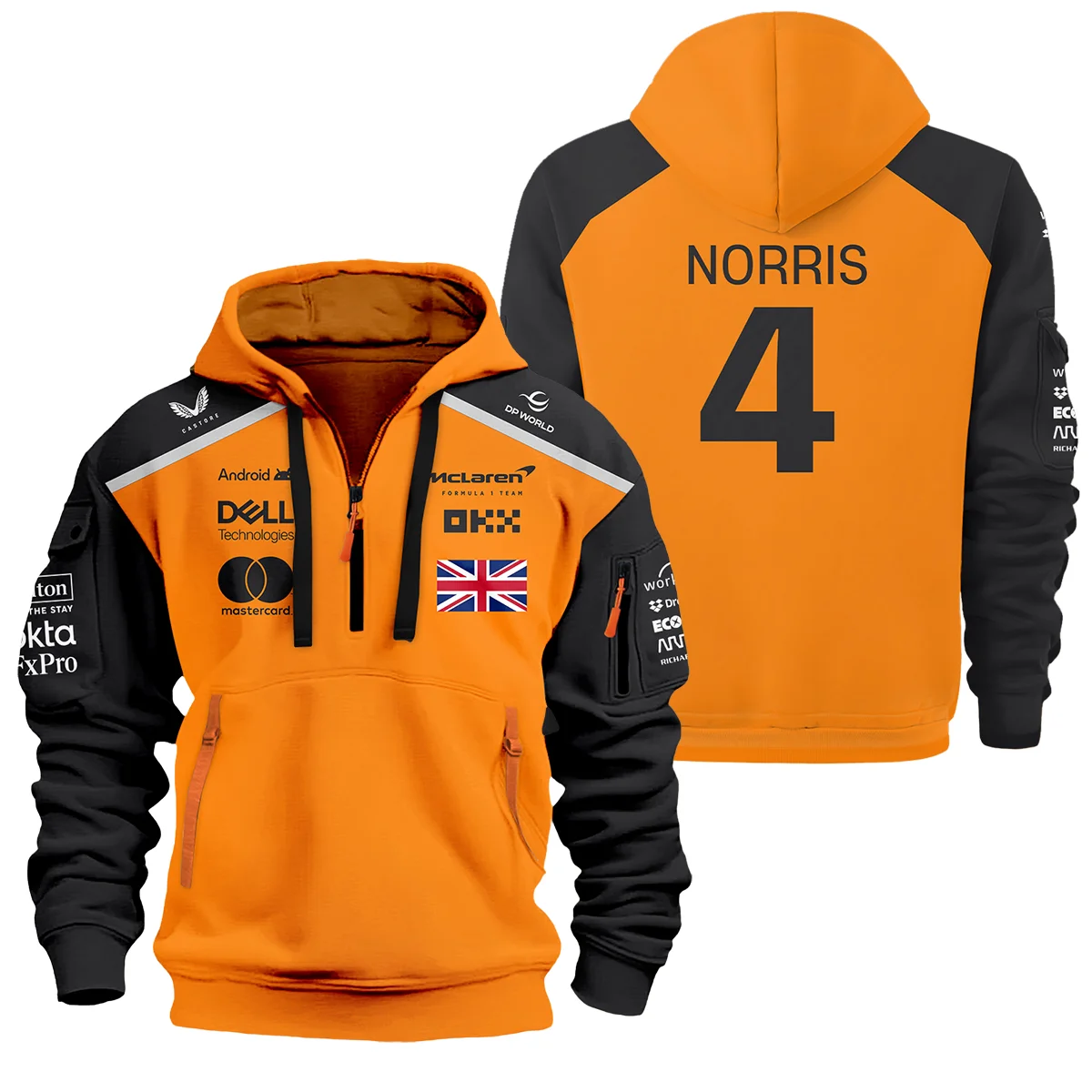 Lando Norris McLaren Formula One Exclusive Logo Hoodie Half Zipper BLF1290325A1MCLHDF