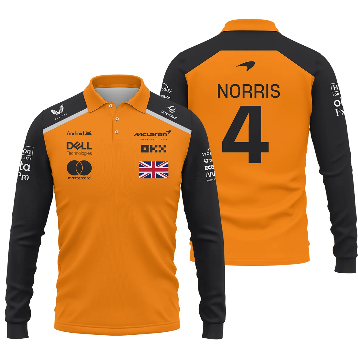 Lando Norris McLaren Formula One Exclusive Logo Long Polo Shirt BLF1290325A1MCLLPL