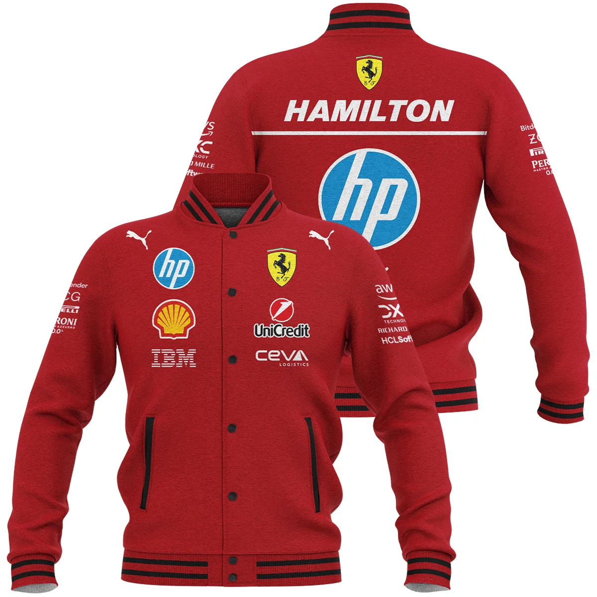 Lewis Hamilton Scuderia Ferrari F1 Baseball Jacket BLFRR5425A1LH - Style 2