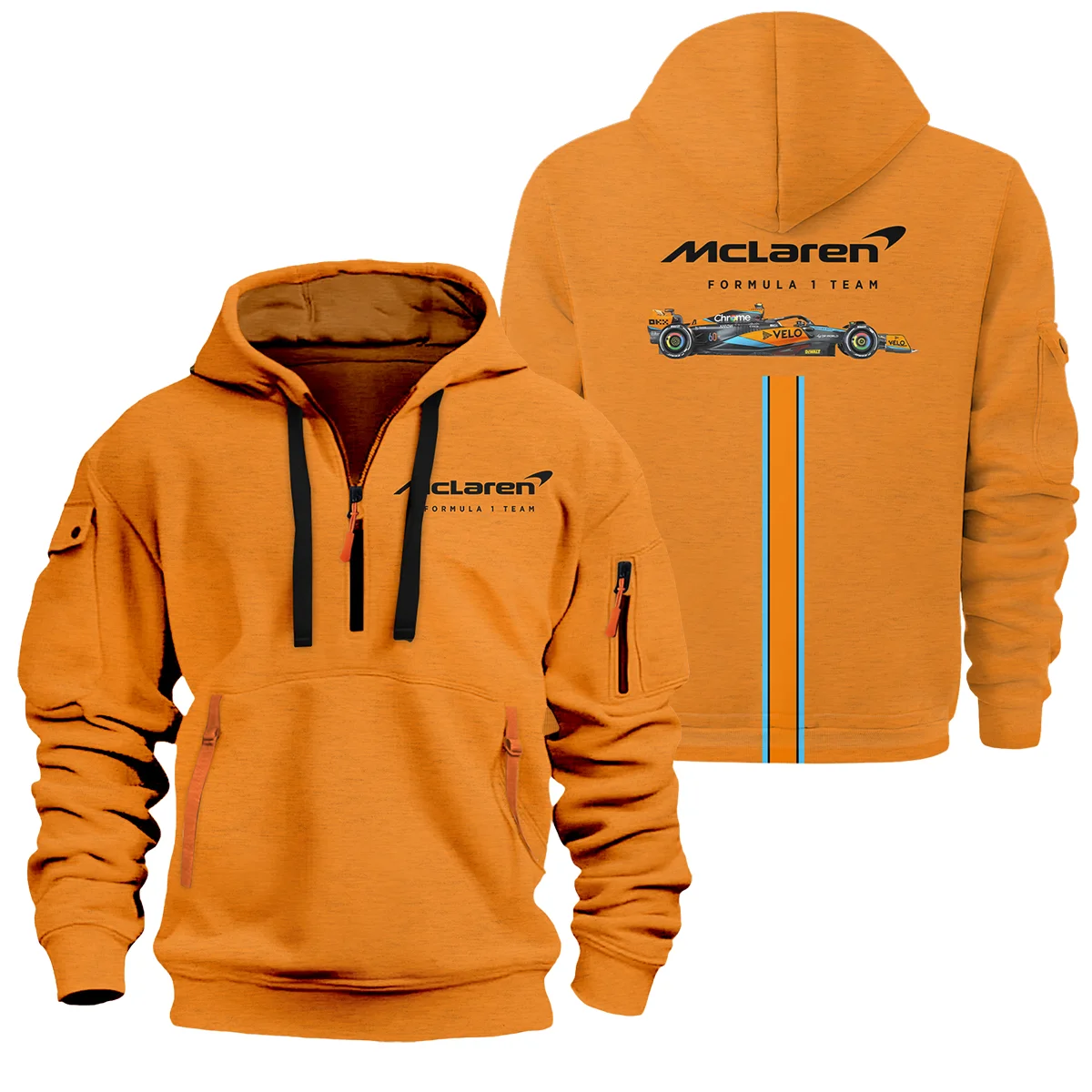 McLaren F1 Exclusive Logo Hoodie Half Zipper BLF1270325A1MCLHDF - Orange