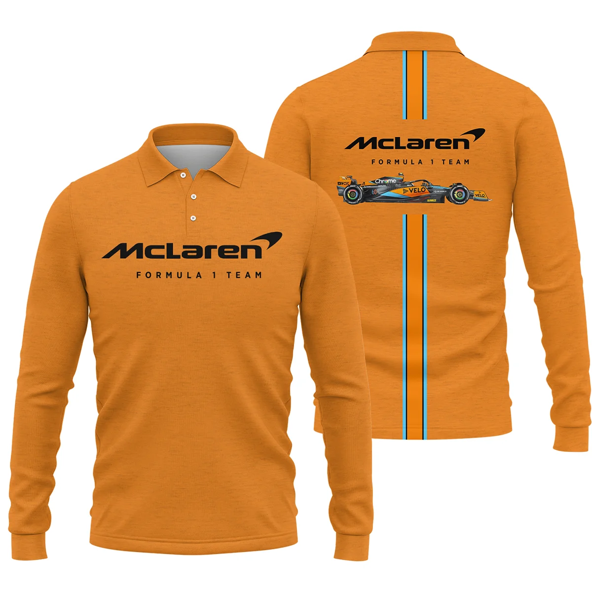 McLaren F1 Exclusive Logo Long Polo Shirt BLF1270325A1MCLLPL - Orange