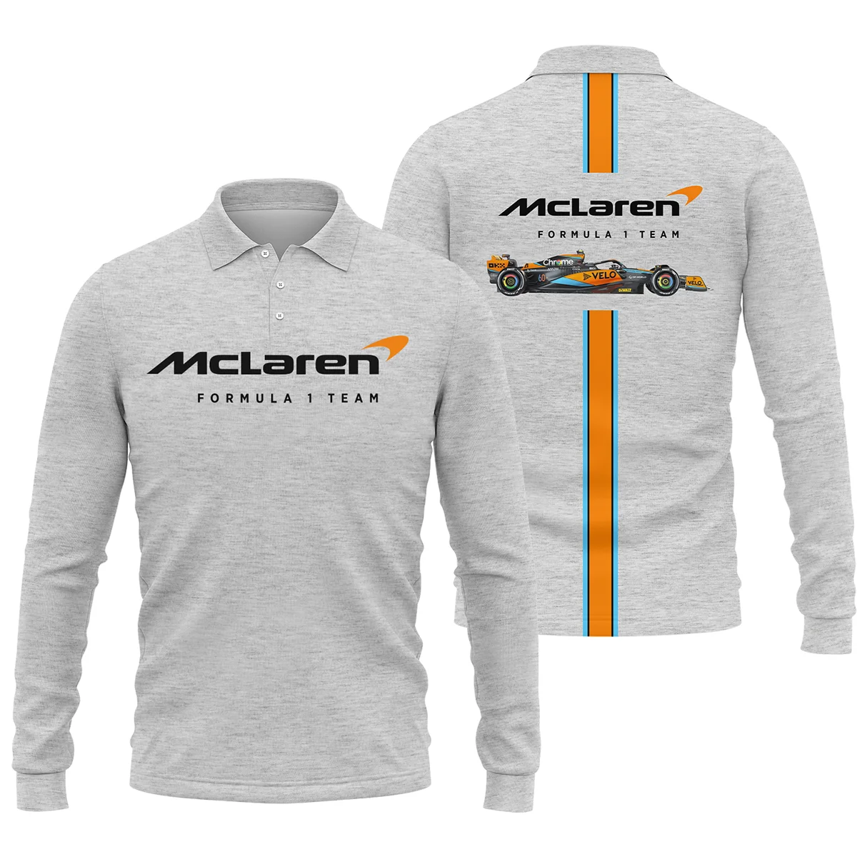 McLaren F1 Exclusive Logo Long Polo Shirt BLF1270325A1MCLLPL - White