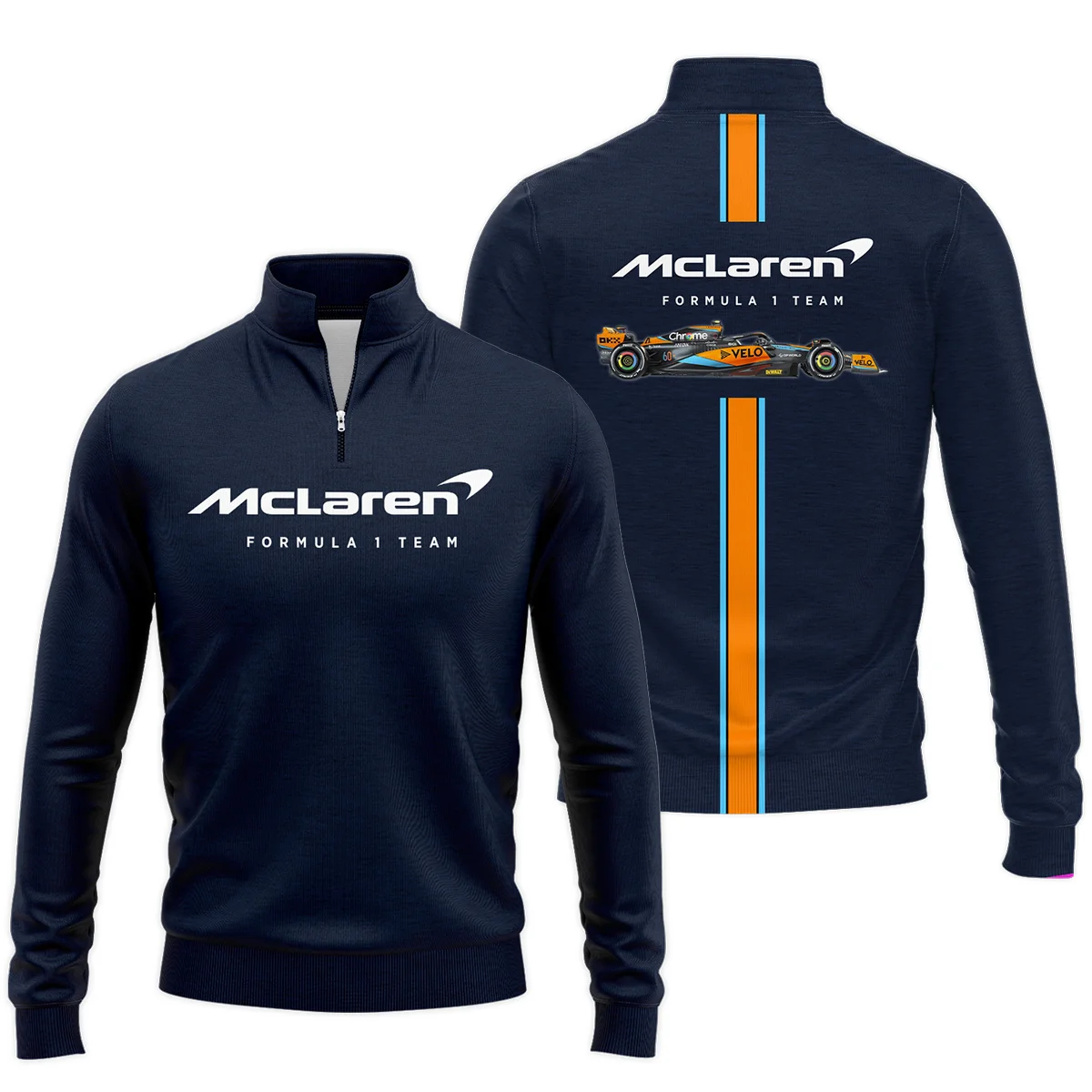 McLaren F1 Exclusive Logo Quarter-Zip Sweatshirt BLF1270325A1MCLQZS - Navy
