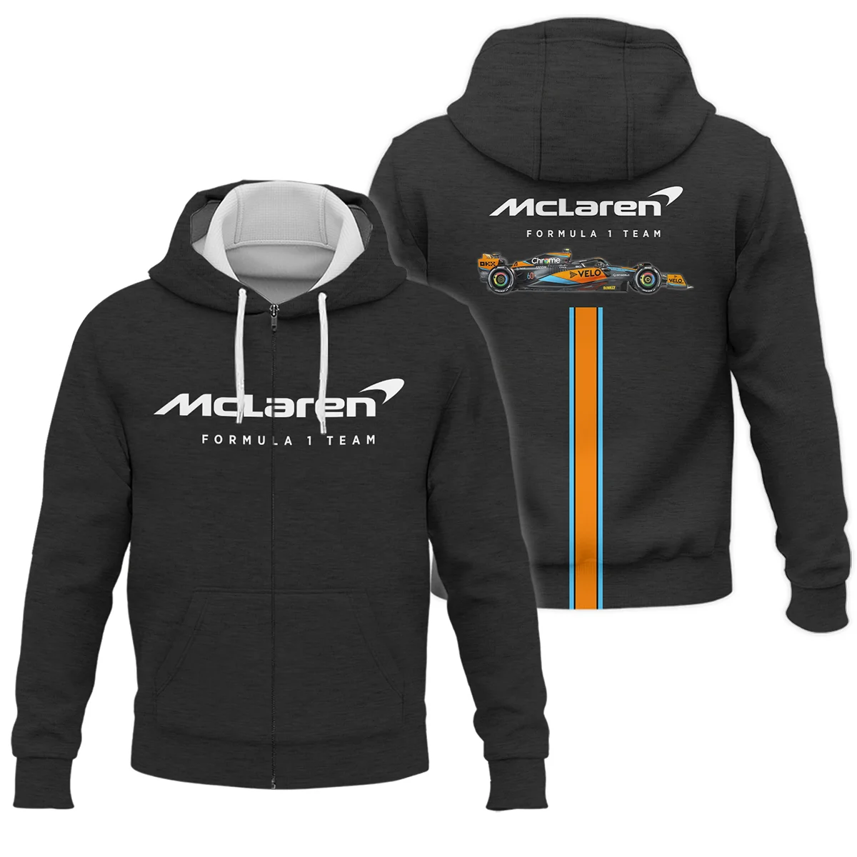 McLaren F1 Exclusive Logo Zipper Hoodie BLF1270325A1MCLZHD - Black
