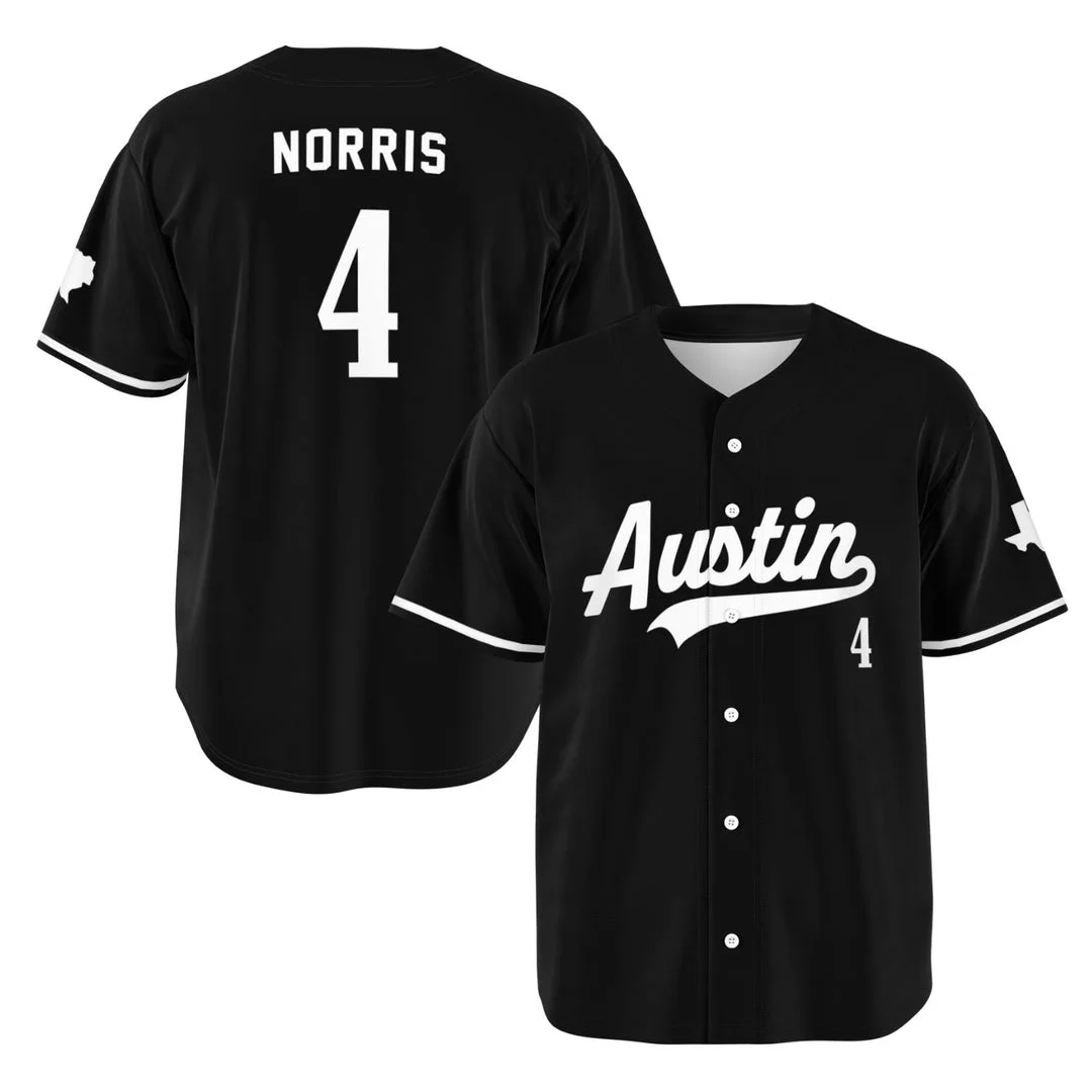 Norris - Jet Black Austin - McLaren F1 Baseball Jerseys BLNR16425A4BBJS