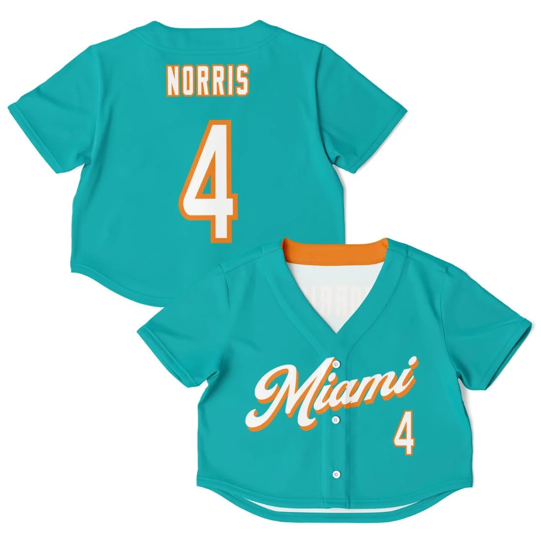 Norris - Miami 305 Teal - McLaren F1 Crop Top Jerseys BLNR16425A10CTJS
