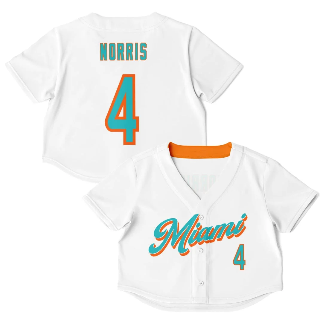 Norris - Miami 305 White - McLaren F1 Crop Top Jerseys BLNR16425A11CTJS
