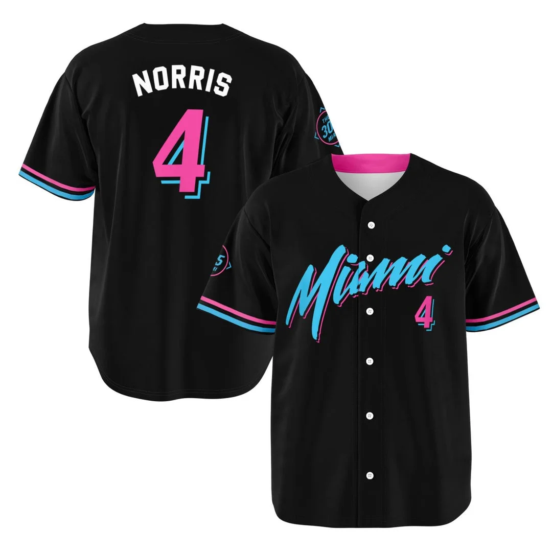 Norris - Miami Black - McLaren F1 Baseball Jerseys BLNR16425A12BBJS
