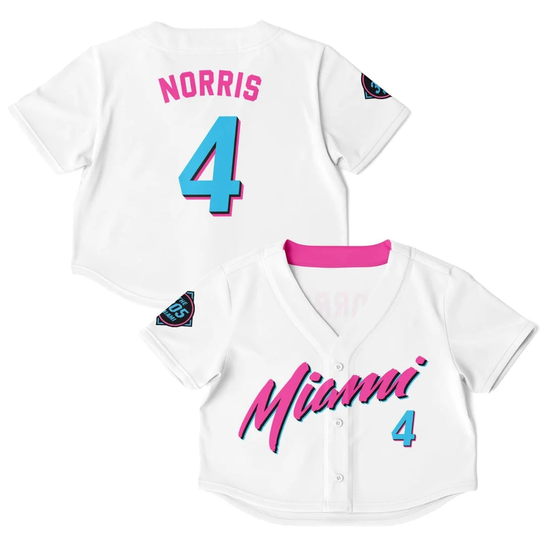 Norris - Miami White - McLaren F1 Crop Top Jerseys BLNR16425A13CTJS