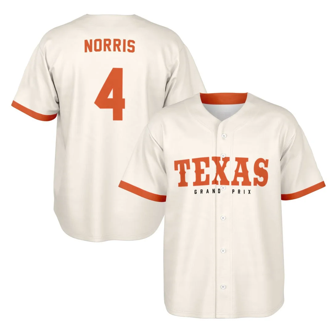 Norris - Off-White Texas GP - McLaren F1 Baseball Jerseys BLNR16425A16BBJS