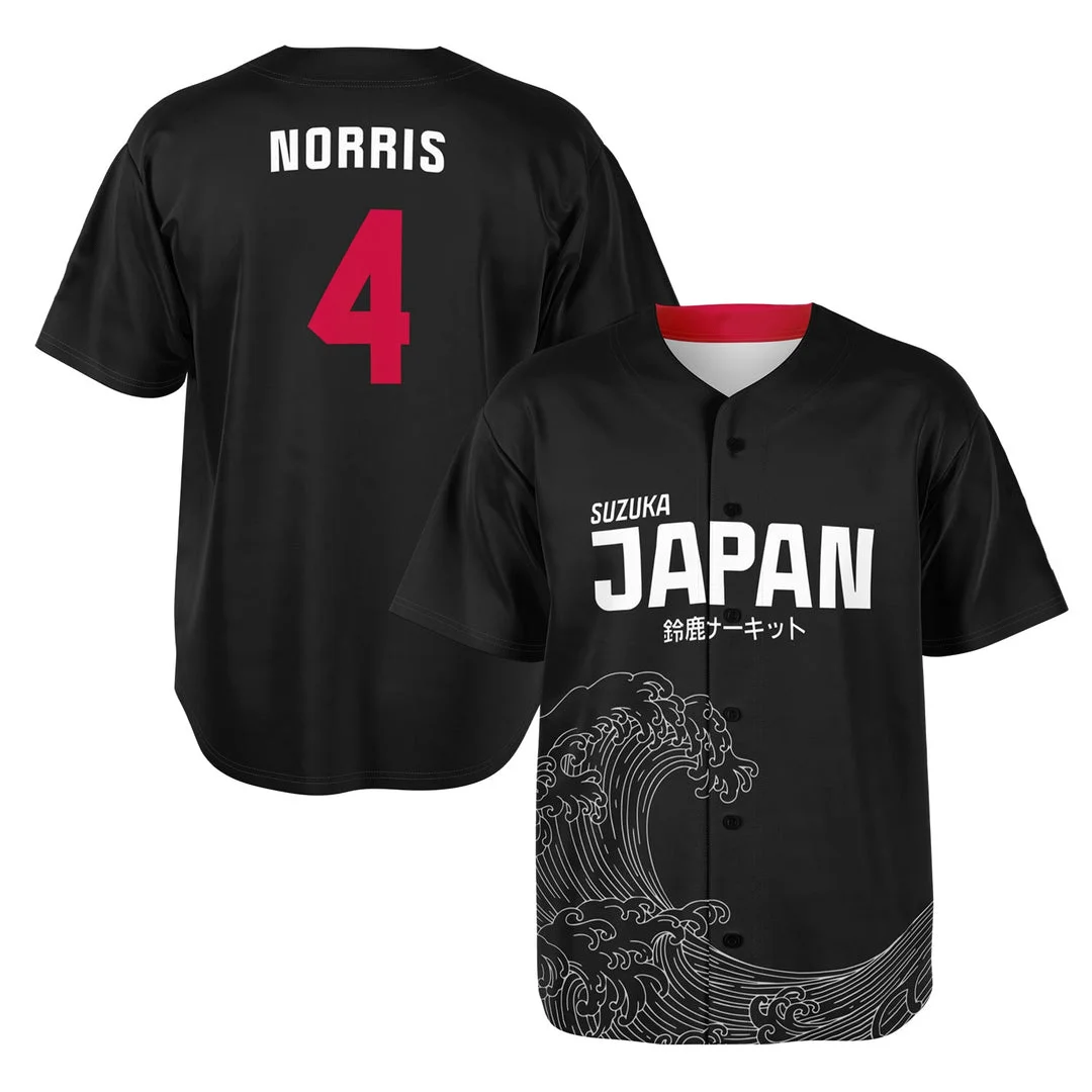 Norris - Suzuka Great Wave Black - McLaren F1 Baseball Jerseys BLNR16425A21BBJS