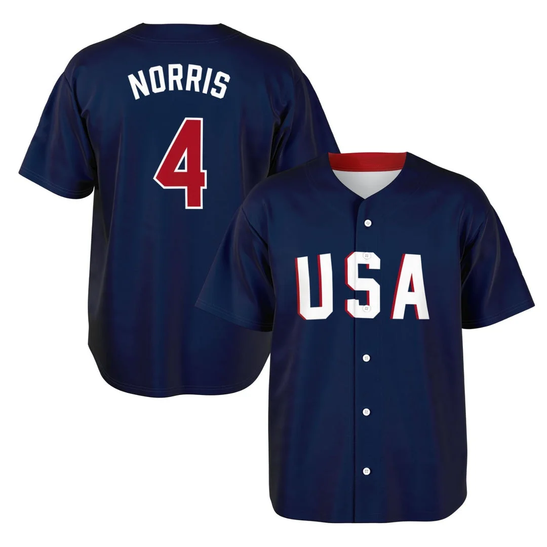 Norris - USA GP - McLaren F1 Baseball Jerseys BLNR16425A23BBJS