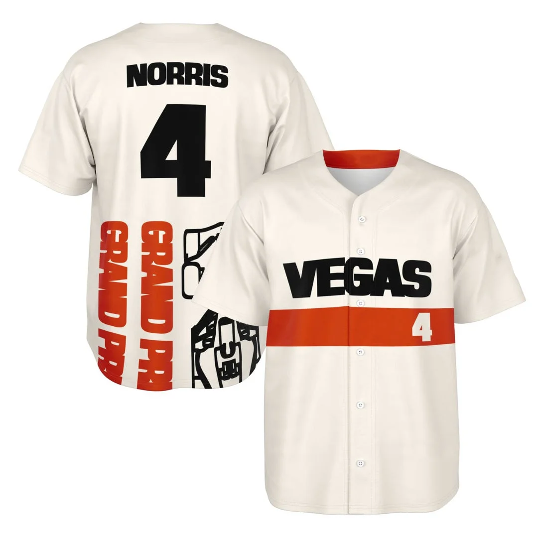 Norris - Vegas Street Circuit - McLaren F1 Baseball Jerseys BLNR16425A24BBJS