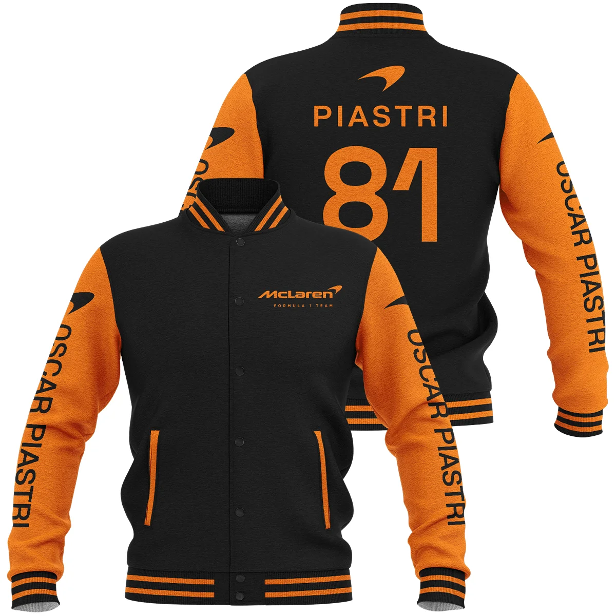 Oscar Piastri McLaren F1 Baseball Jacket BLF1R1425A1OP - Style 1