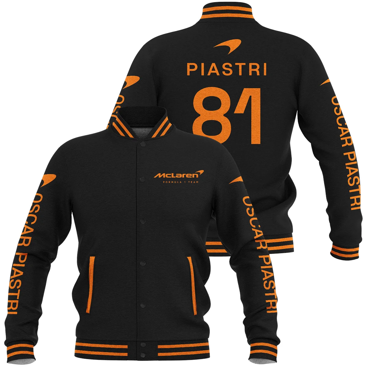 Oscar Piastri McLaren F1 Baseball Jacket BLF1R1425A1OP - Style 2