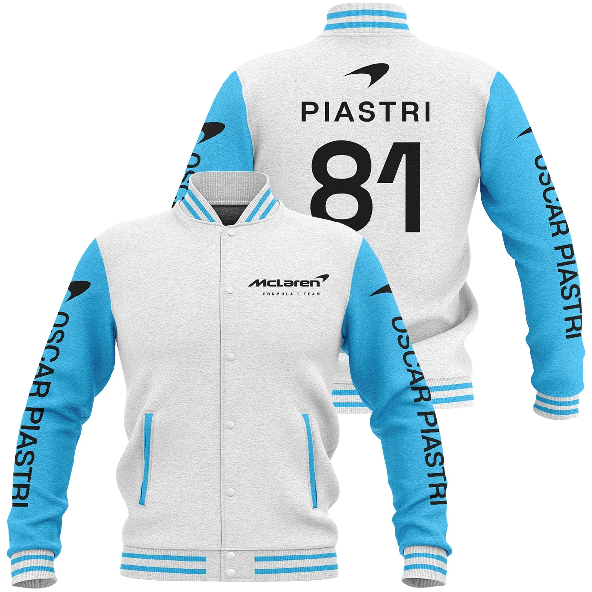 Oscar Piastri McLaren F1 Baseball Jacket BLF1R1425A1OP - Style 7
