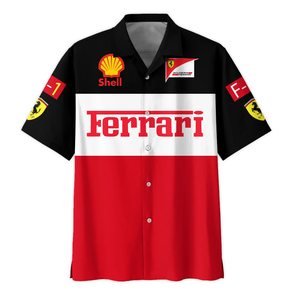 Scuderia Ferrari Racing F1 Hawaiian Shirt All Over Prints BLF1R25325AHW - Black Red