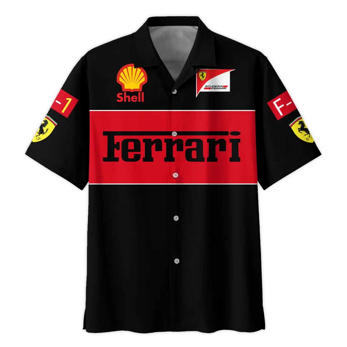 Scuderia Ferrari Racing F1 Hawaiian Shirt All Over Prints BLF1R25325AHW - Black